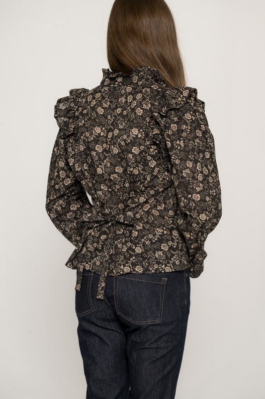 Maya Blouse Beige Botanic