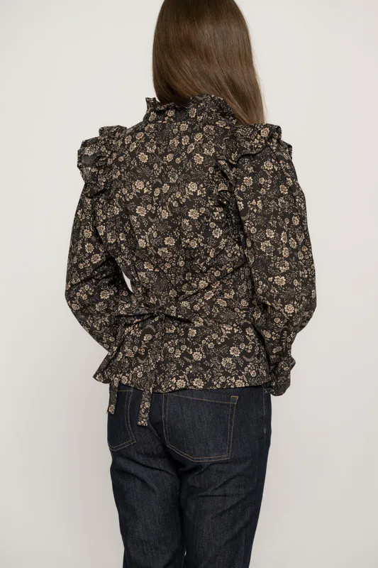 Maya Blouse Beige Botanic