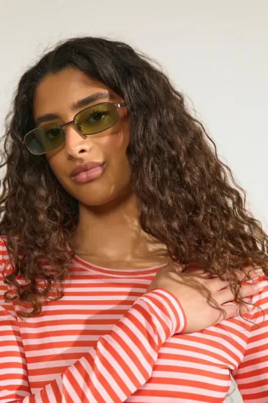 Nusine Striped Mesh Blouse Pink Lady 