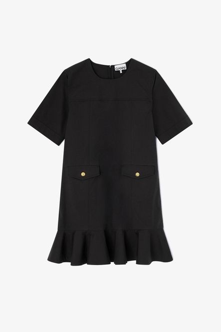 Hovedbilde Stretch Cotton Mini Dress W.Frill Black 