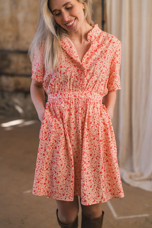 Astrid 2/4 Dress Cayenne Flower 