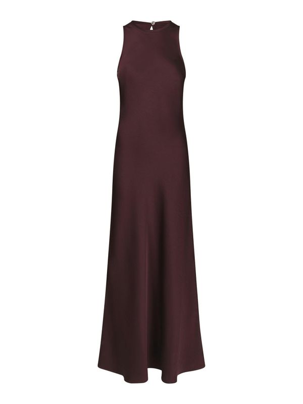 Celinie Heavy Sateen Dress Burgundy 