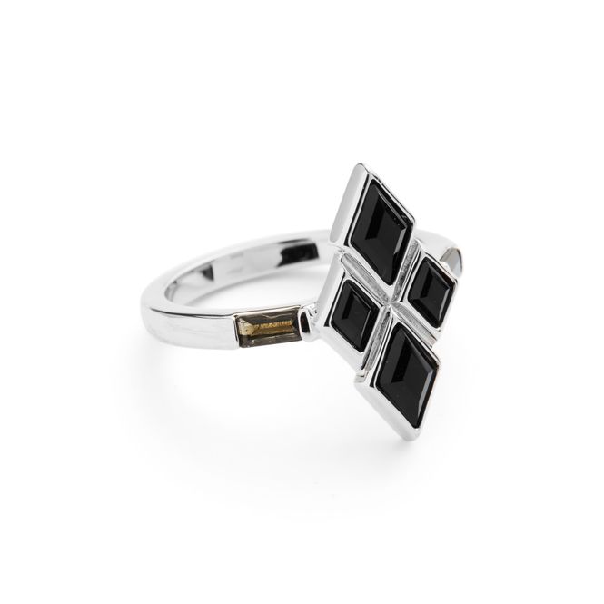 Hovedbilde Eleven Signature Ring Silver Black Obsidian
