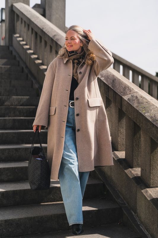 Maelle Coat Grey Brown Melange