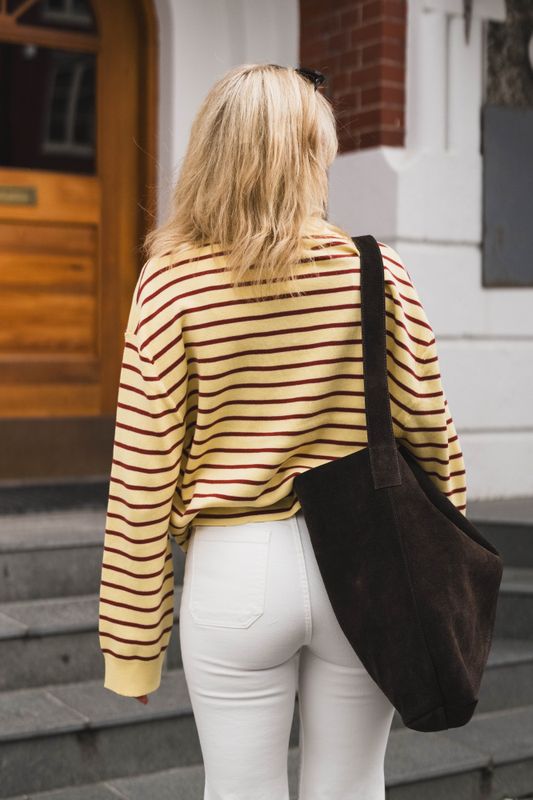 Adanne Polo Knit Stripe Yellow/Rust 