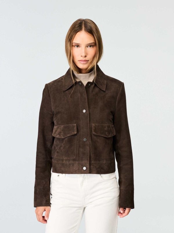Suede Short Jacket Dark Brown 