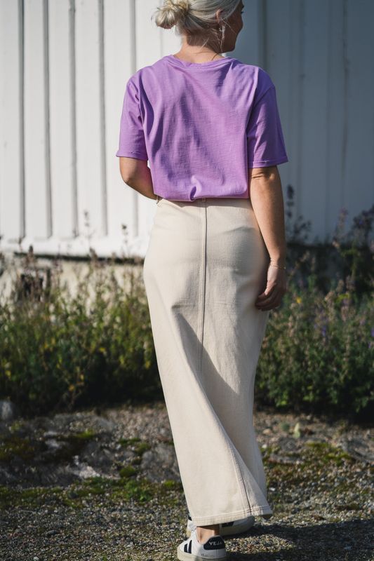 Phelina Ida HW Denim Skirt Oatmeal 