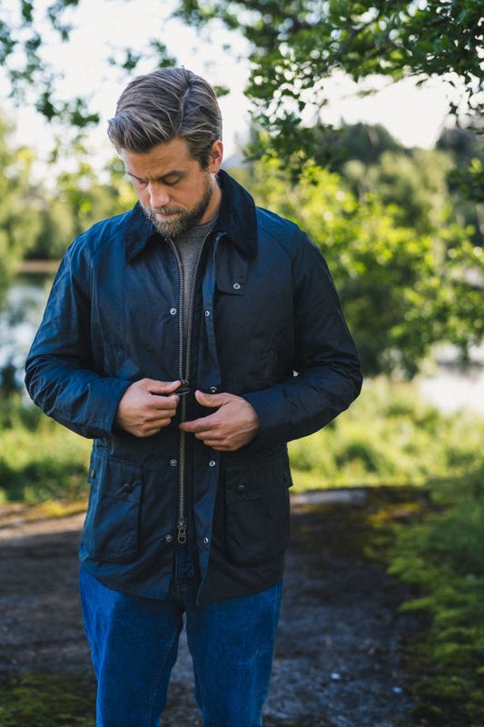 Ashby Wax Jacket Navy 