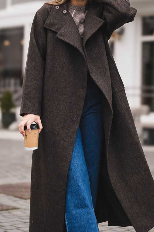Marcel Mini Check Coat Brown 