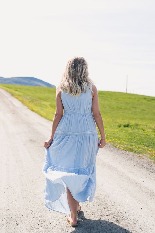 Anni LS Ankle Dress Skyway