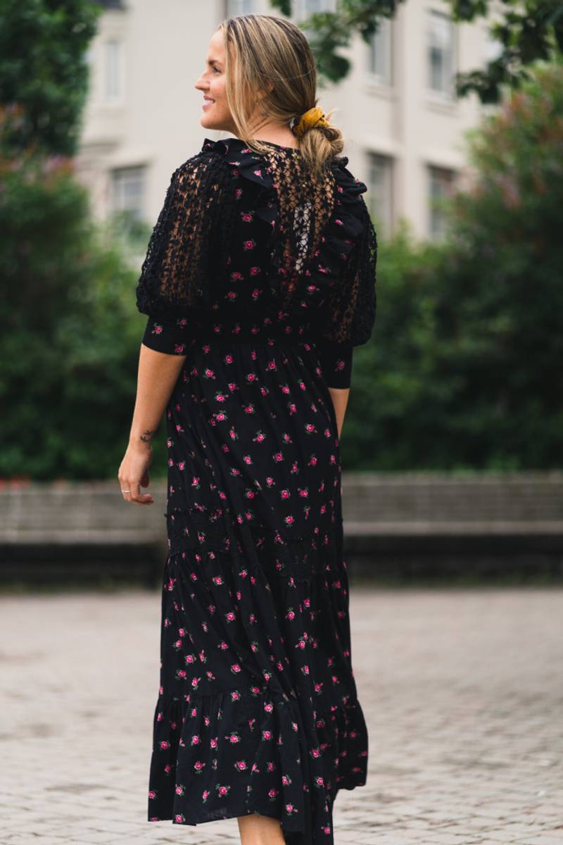 Cotton Slub Button Down Dress Roses Vakre Vene