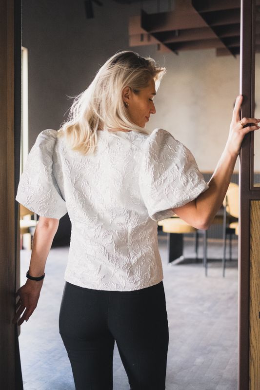 Camia Metallic Blouse Silver 