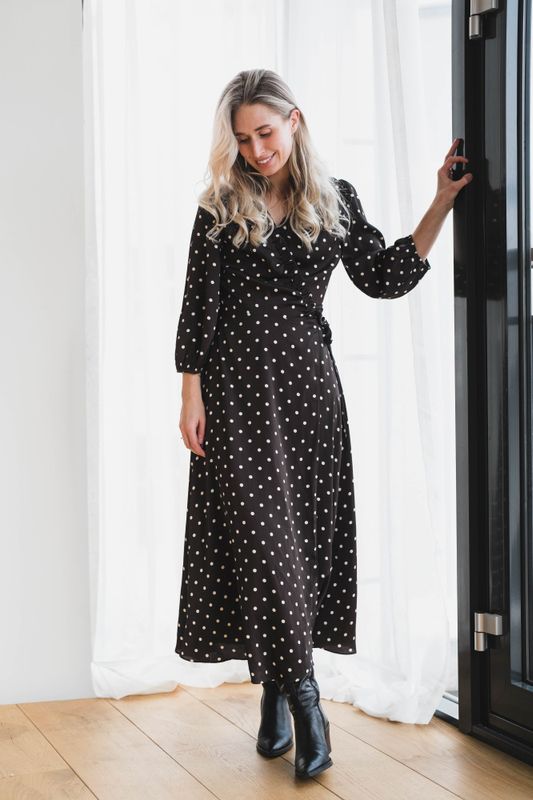 Malinga Dot Dress Dark Brown 