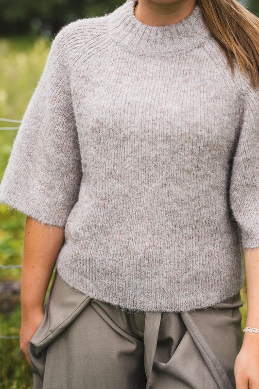 Bandi Fluffy Knit Blouse Beige Melange 