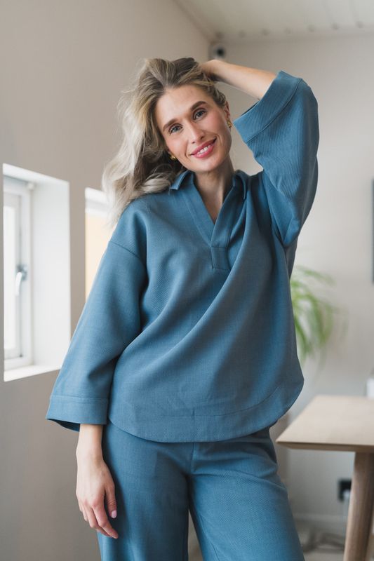 Caspian Blouse Washed Blue 