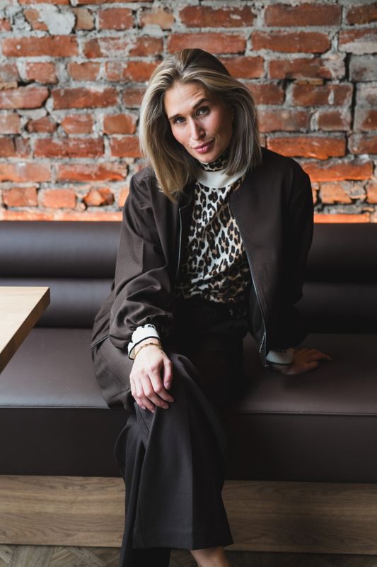 Luna Balloon Zip Jacket Dark Brown 