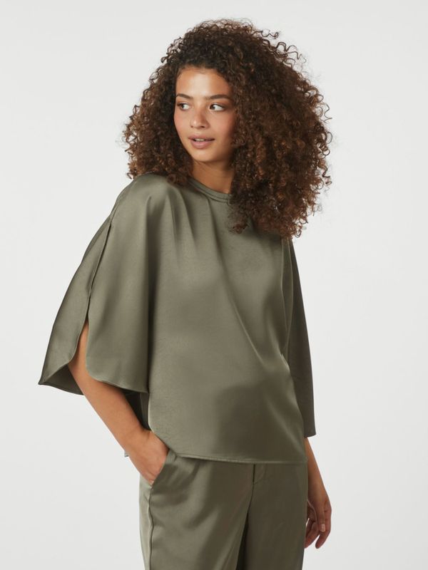 Liora Heavy Sateen Blouse Cold Army 