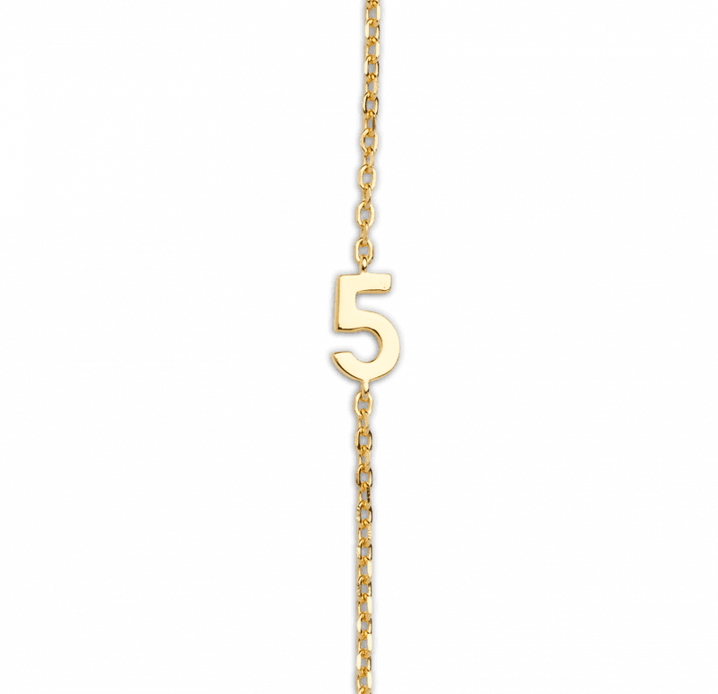 Big Number Necklace Gold - 40L - 5
