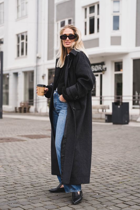 Keaton Wool Coat Antracit Melange 
