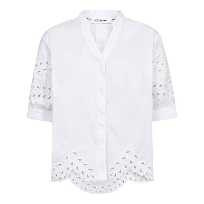 Hovedbilde Poppy Emb V-Shirt White 