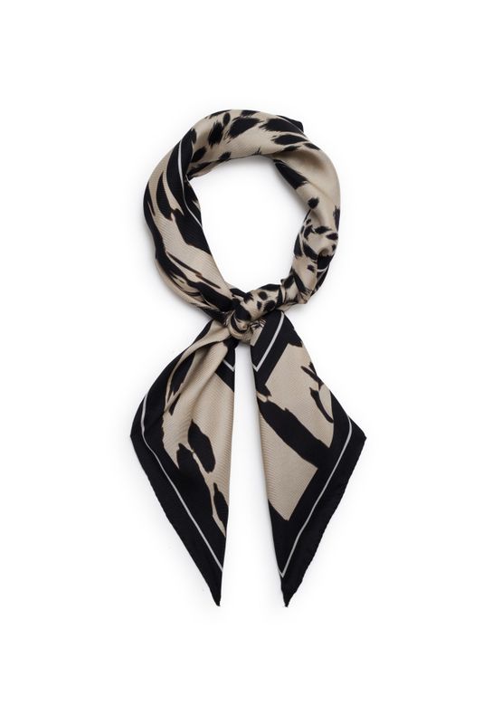York Scarf Leopard Pearl White Ecru 