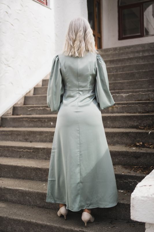 Thea LS Long Dress Green Milieu
