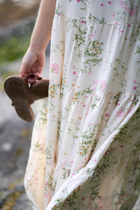 Messina Flower Field Dress Offwhite 