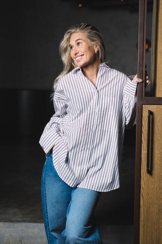 Derris Shirt Cabernet Stripe 