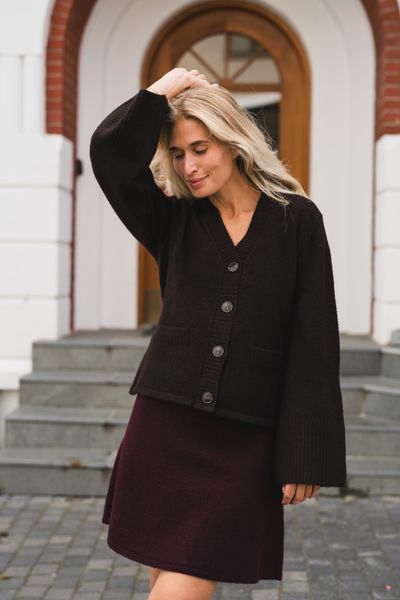 Hovedbilde Pixie Knit Cardigan Dark Brown 