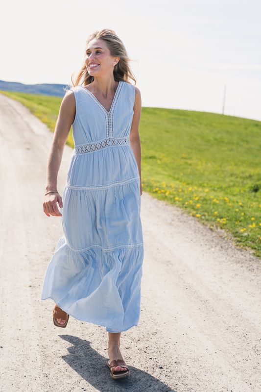 Anni LS Ankle Dress Skyway