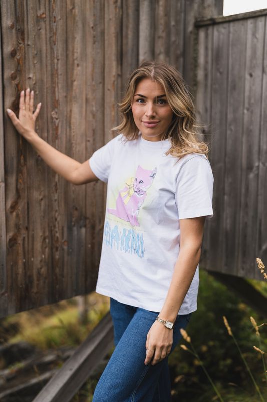 Basic Cotton Jersey Animals Bright White 