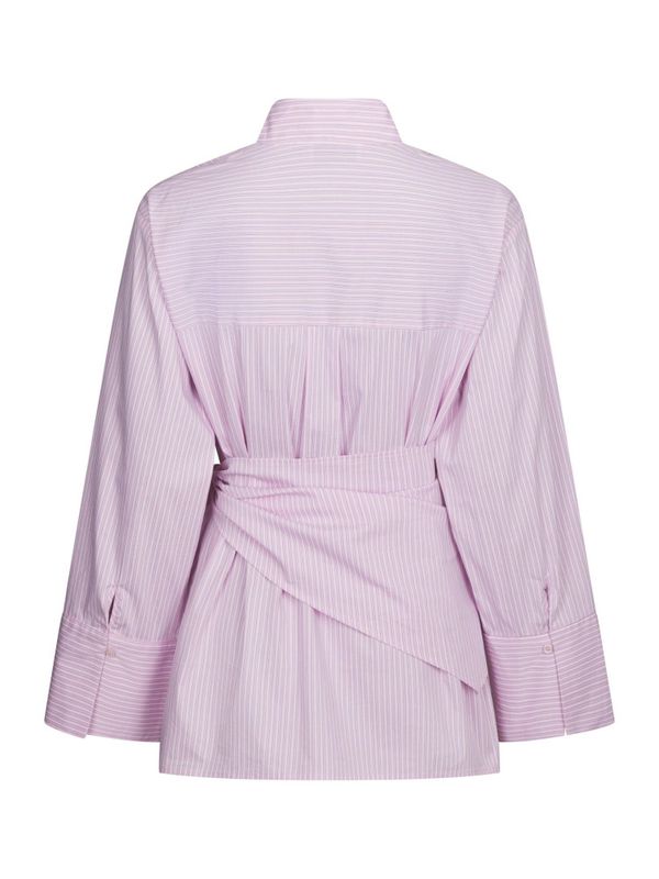 Dita Scarf Stripe Shirt Light Pink 