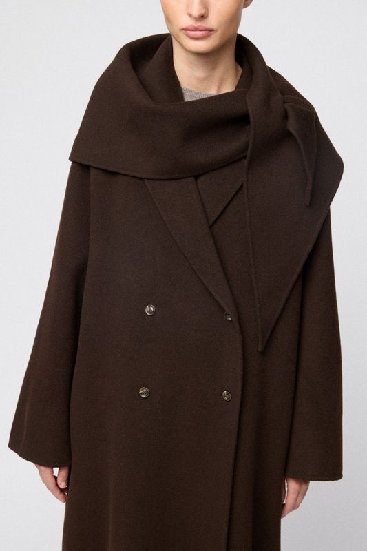 Double Wool Lounge Coat Mole Brown 