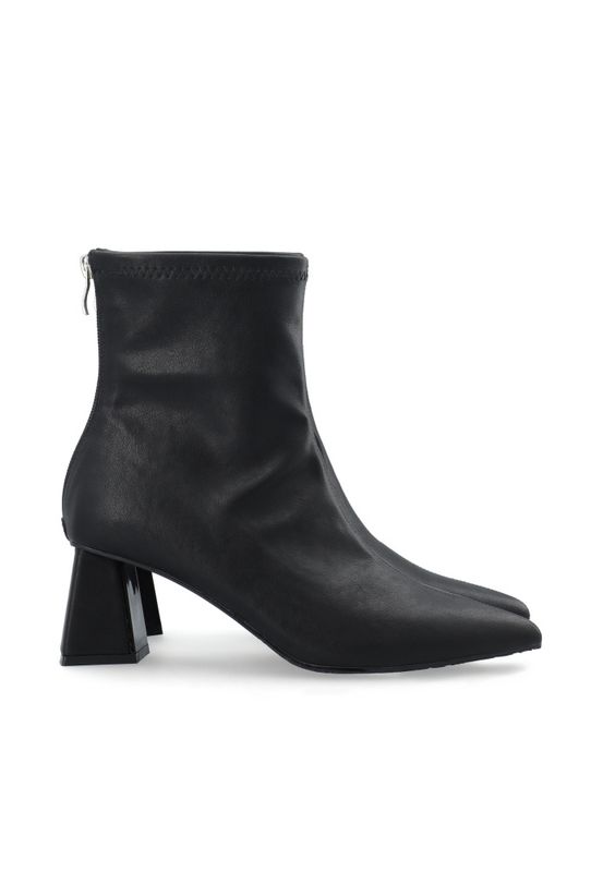 Maralyn Back Zip Boot Faux Leather Black 