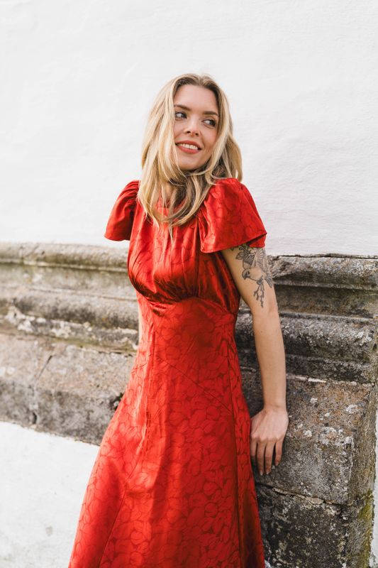 Addison Jacquard Red 