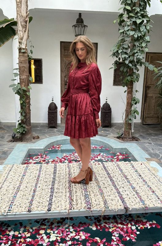 Doris Short Dress Dark Cherry 