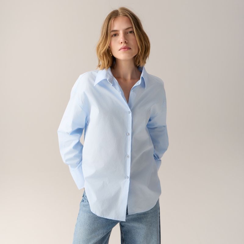 Caryn Poplin Celeste Light Blue 