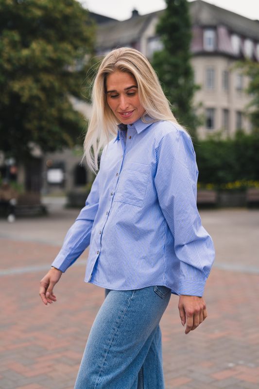 Daria Shirt Light Blue Stripe 