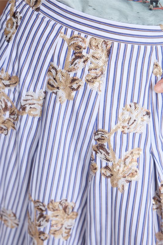 Nukkia Skirt Stripe White 