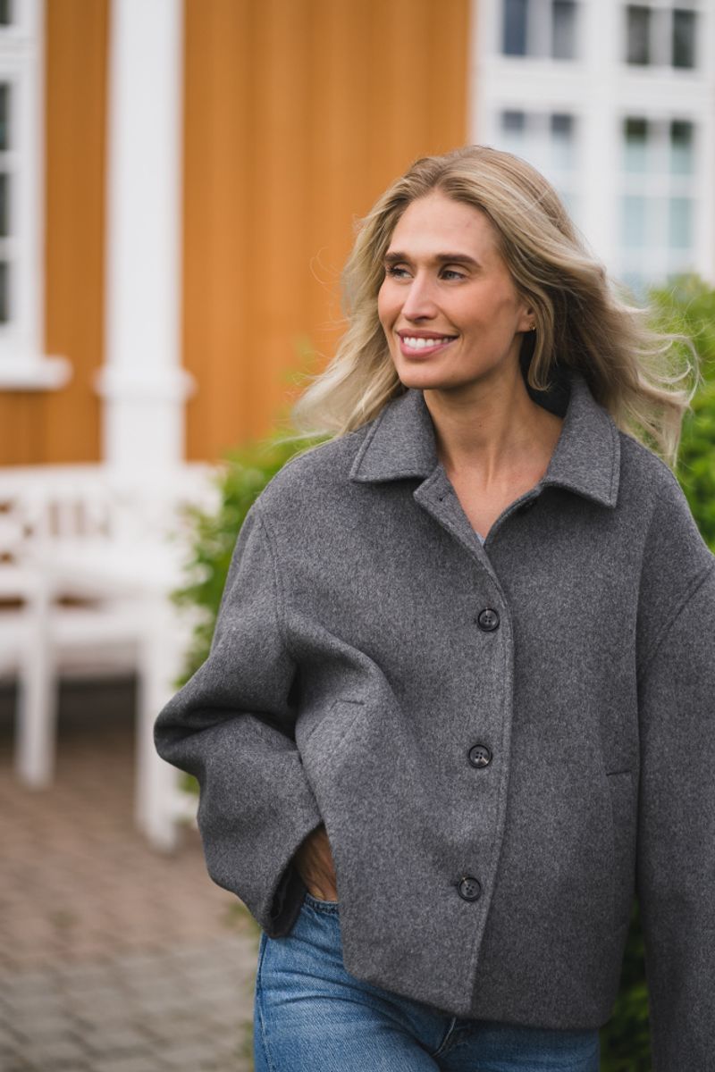 Hamra Wool Jacket Grey Melange 