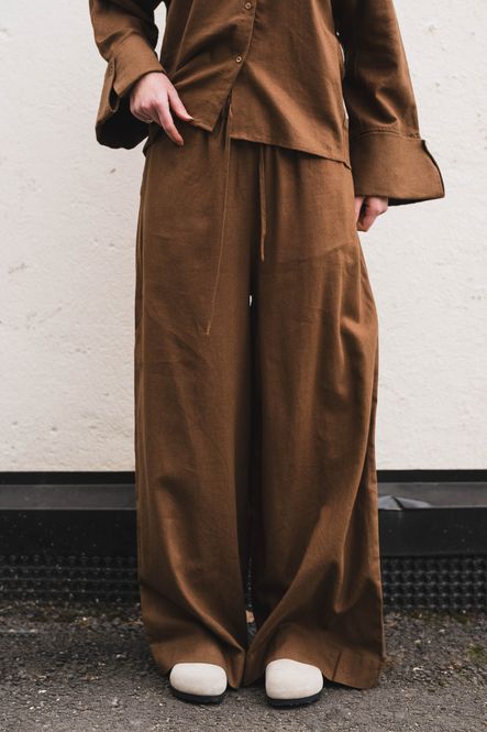 Hovedbilde Tide Linen Pants Chestnut Brown 