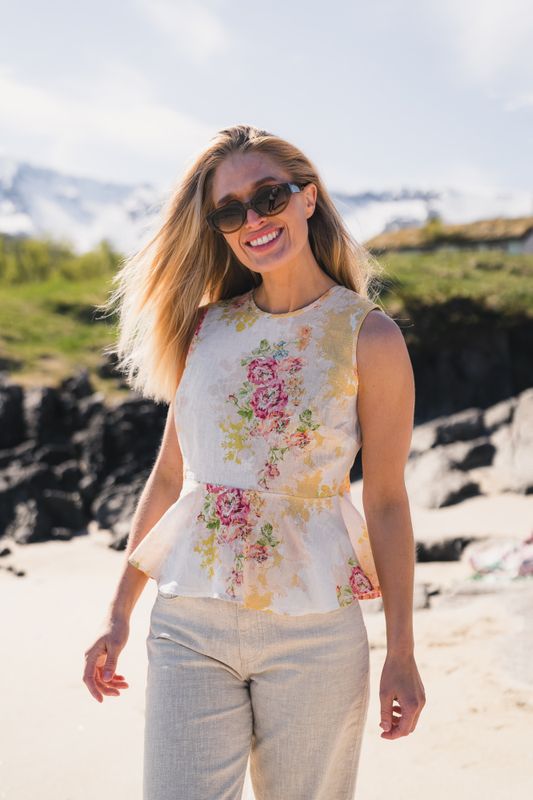 Linen Flounce Top Amore 