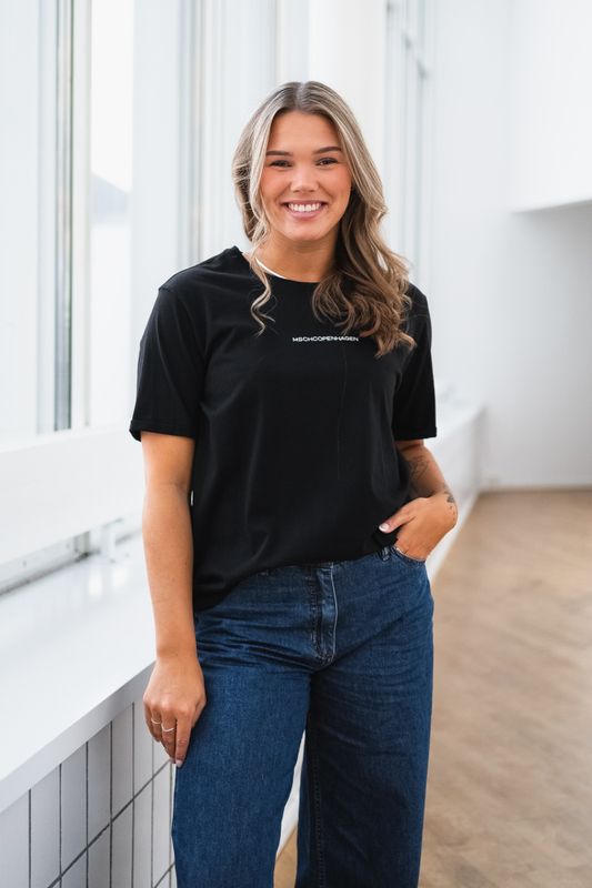 Terina Organic Small Logo Tee Black/White 