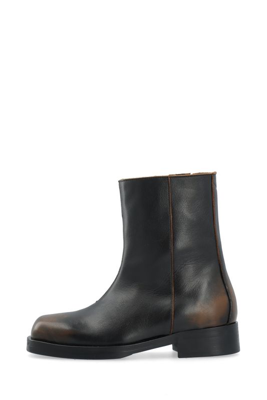 Betty Zip Boot Distressed Leather Brown 