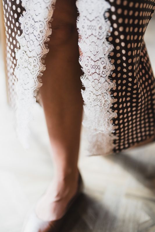 Satin Skirt Blush Dots 