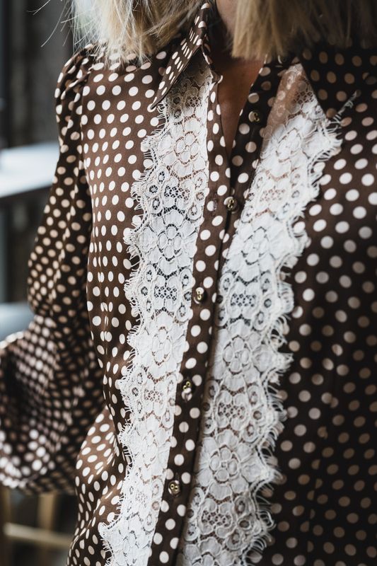 Satin Shirt Blush Dots 