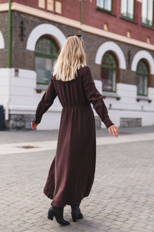 Safera LS Long Shirt Dress Coffee Bean 