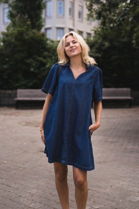 Hovedbilde Manna Alena 2/4 Dress Mid Blue Wash 