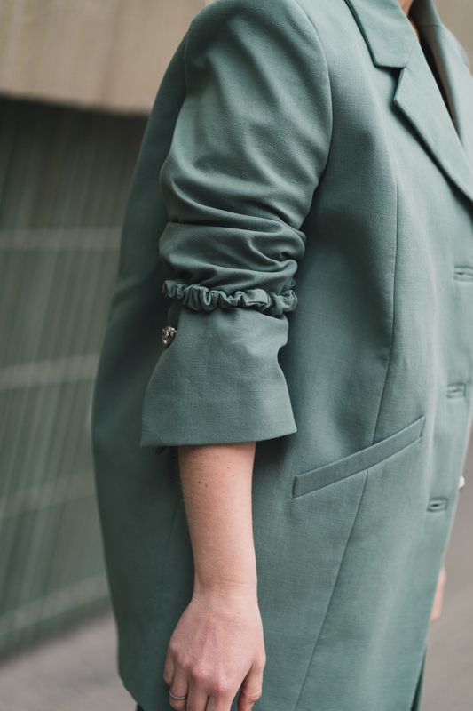 Cotton Suiting Oversized Blazer Green Bay