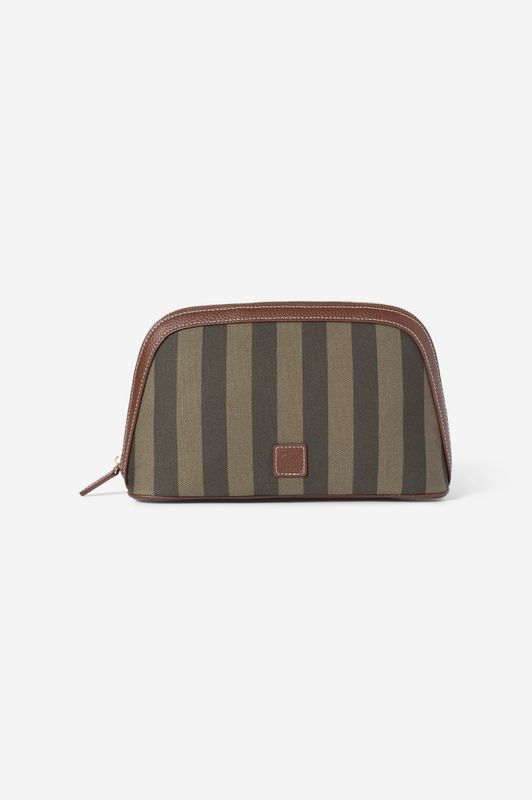 Cosmetic Pouch Large Green Stripe 
